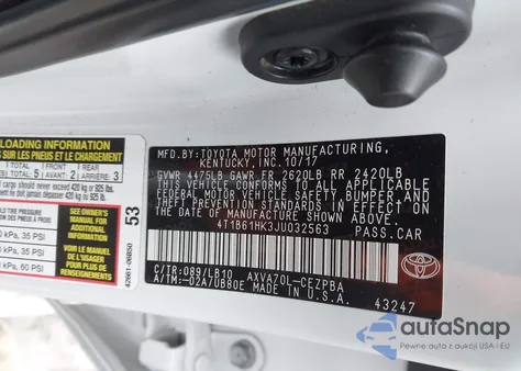 2018 Toyota Camry Xse z USA, uszkodzony, nr VIN 4T1B61HK3JU032563